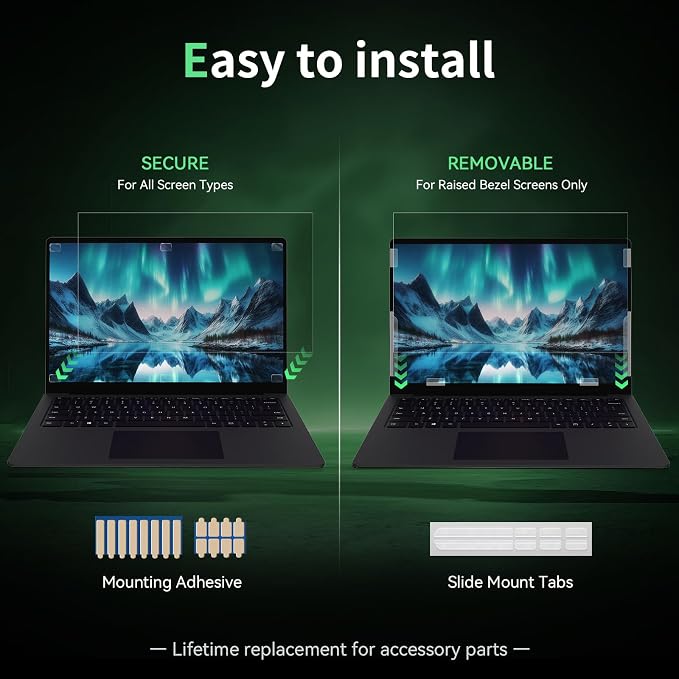 Laptop Privacy Screen 15.6 Inc for 16:9 Aspect Ratio Screen Protector, Anti-Glare Blue Light Laptop Screen Privacy Shield Removable 15.6in Filter for Lenovo HP Dell Acer Asus Thinkpad Envy Xps