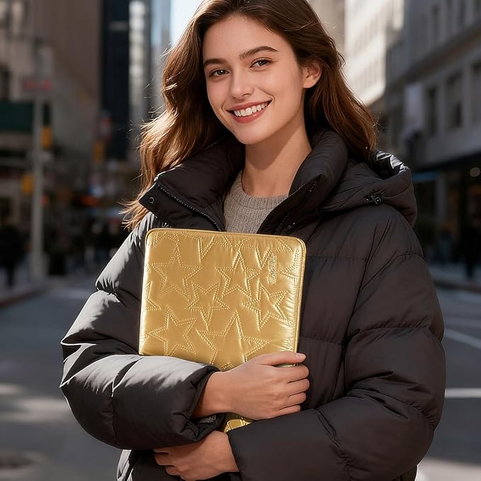 13 inch Laptop Sleeve Case for 13" MacBook Air M5/M4, 13" MacBook Neo/Pro, 13" Surface Laptop 7, 13" Latitude 5350/7350, 13.4" XPS 13, 13" ThinkPad L13 Gen 5, HP Notebook Bag Cover, Gold