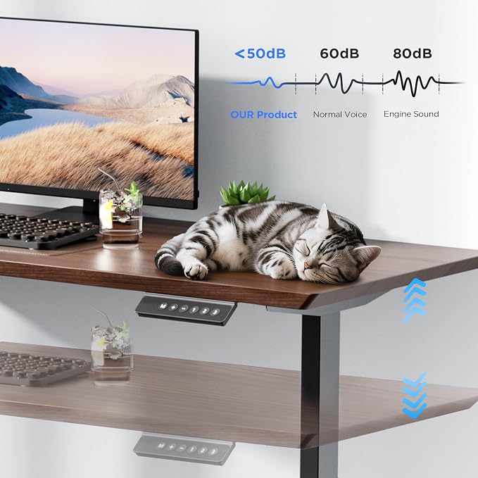 Dual Motor Electric Standing Desk Frame - 300 lbs Heavy Duty, 3 Memory Height Presets - Sit Stand Desk Frame, Computer Height Adjustable Desk Legs & Base for 43.3"-63" Desktop, Black Frame Only