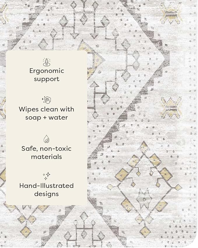 House of Noa Nama Standing Mat – Anti-Fatigue Cushioned Kitchen Mats for Floor | Ergonomic Bounce-Back Foam Kitchen Mats | Anti-Fatigue Mats for Kitchen & Standing | Ula Cashew | 22" x 54"