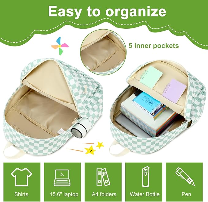 BTOOP School Backpacks for Teen Girls Bookbags Lightweight Kids Backpack School Bags Set with Lunch Box Pencil Case