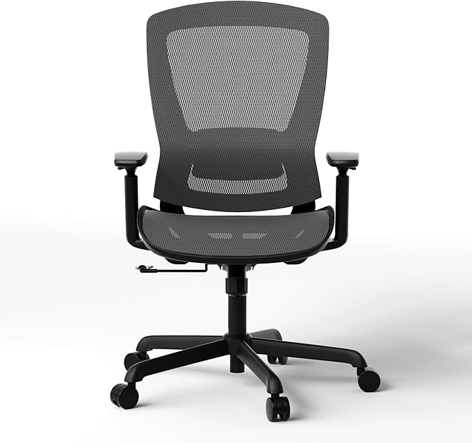 ELABEST T96 Mesh Office Chair,Ergonomic Computer Desk Chair,Sturdy Task Chair- Adjustable Lumbar Support & Armrests,Tilt Function,Comfort Wide Seat,Swivel Home Office Chair