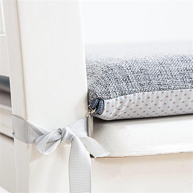 Lifup 2 Pack Chair Cushion Memory Foam Pads, Square Non-Slip Thick Dining Chair Cushions with Ties and Removable Cover for Home Office Restaurant Chair Pads Grey 2 18 x 18 Inch