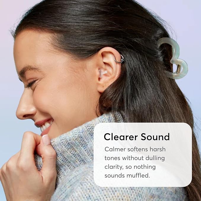 Flare Calmer | Ear Plugs Alternative | Daily Noise Relief | Sound Sensitivity | Stress Relief | No Muffling | Improve Wellbeing | Comfy, Reusable, Soft Silicone Earplugs | Soft Translucent
