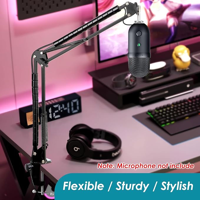Mic Boom Arm for Razer Seiren V2 X Microphone - Adjustable Mic Arm Compatible with Razer Seiren V2 Pro, Seiren Mini and Seiren X, Mic Stand Great for Streaming, Gaming, Podcast by YOUSHARES