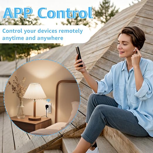 WiFi Plug with Switch,GreenCycle Smart Outlet with Remote,Compatible with Alexa and Google Home via Tuya,Compact Design,Remote Control Anywhere,15A/1500w,TUV FCC Listed(2.4G),2 Switch 1 Plug