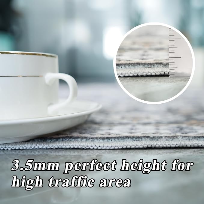 Large Rugs for Living Room: 10x14 Area Rugs Farmhouse Indoor Machine Washable Rug Non-Slip with Rubber Backed Oriental Carpets 10x14 Black