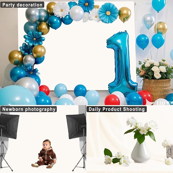 Ivory Backdrop for Photoshoot Professional Photo Backdrop Background Curtain for Product Photography Portraits Wedding Party Live Streaming Video Recording 5X7 FT