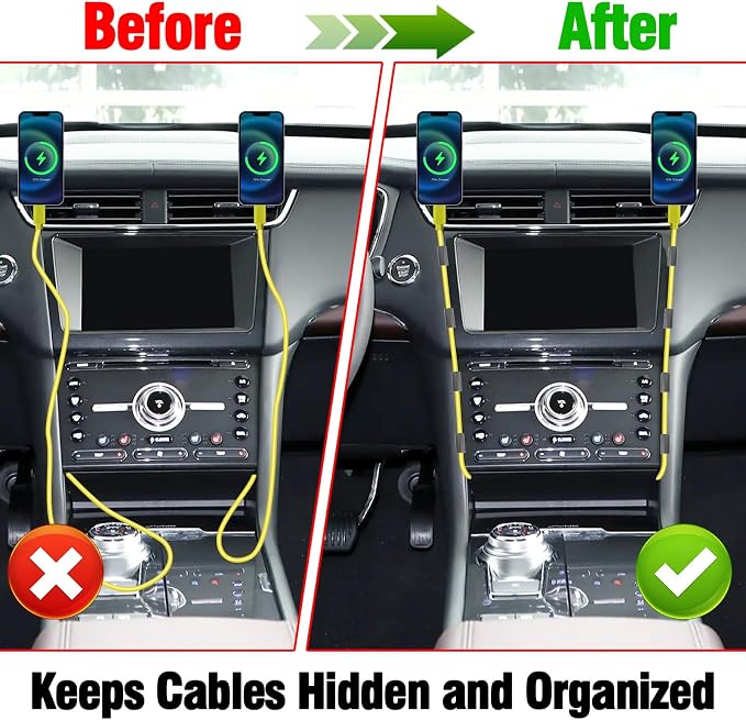 12 Pcs Car Trim Cable Clips, Car Cable Management Wire Organizer Cord-G | Neatly Organize Cables for Vehicle Interior, Easy Installation, Ideal for Phone Chargers, Dash Cams and More