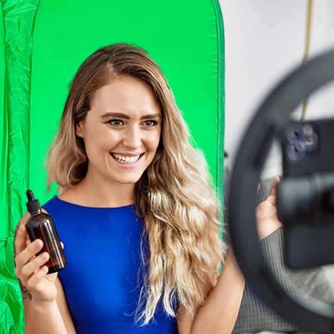 Streaming Green Screen Chair | Reversible Photography Backdrop, Portable Soft Fabric, Compact Foldable Sheet | Perfect Webcam Video Setup, Live Broadcast, Streaming, Video Conferencing, Content