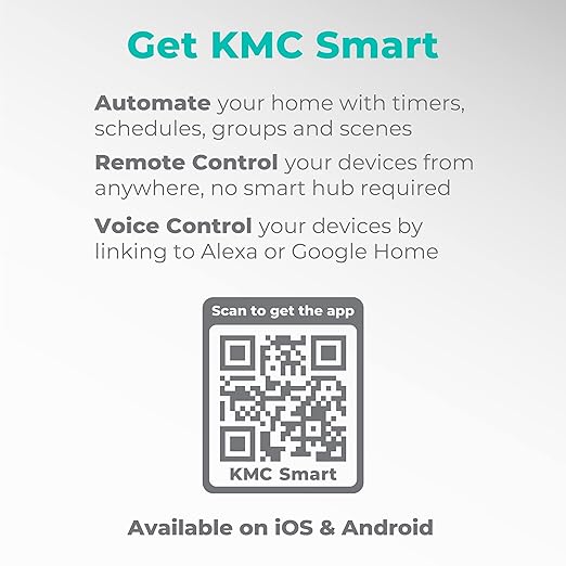 KMC Smart Plug 4-Pack, Side 3-Outlet Extender, Compatible with Google & Alexa, No Hub Required, WiFi Plugs