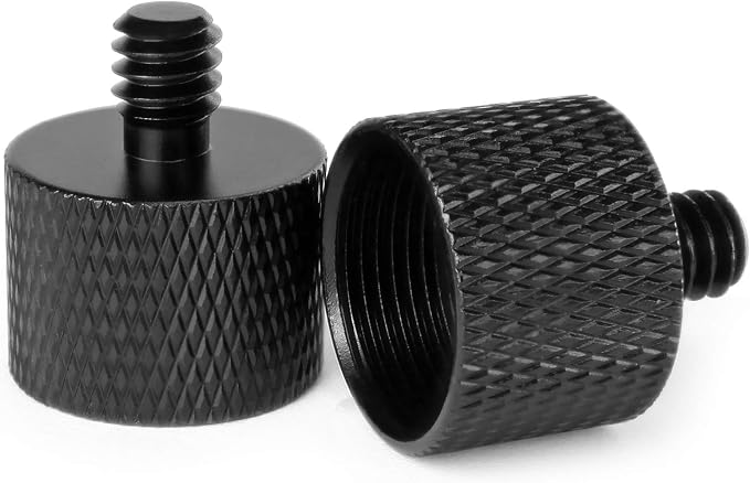 5/8 to 1/4 Adapter, Mic Thread Adapter 5/8" Female to 1/4" Male for Mic Stand, Camera Monitor, Tripod, Microphone Holder 2 Pack