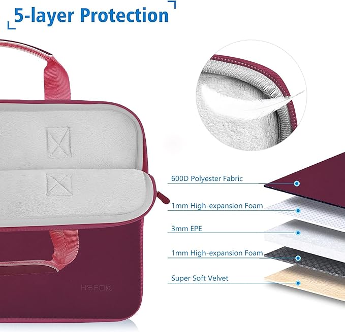 Hseok Laptop Sleeve 13.3-14 inch Case with Small Pouch, Neoprene Computer Bag Compatible with MacBook Neo/Pro 14 M5/M4/M3/M2/M1, Mac Air/Pro 13.3, XPS 14 and Most 13-14 inch Notebooks,R02D01