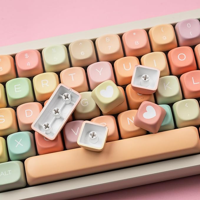 dagaladoo Cute Candy Keyboard keycap Set,dye sub pbt keycaps Colorful,MOA Profile Custom keycaps, Rainbow Keyboard Key Cap for Cherry Gateron MX Switches Mechanical Keyboards(134 Keys)