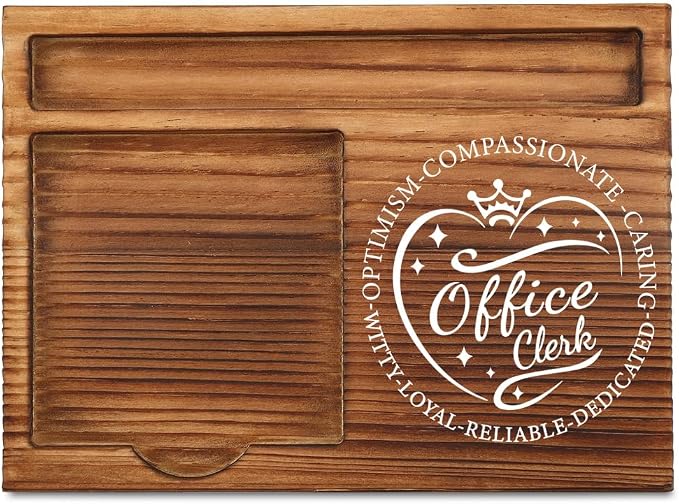 THRXOBN Desk Organizer for Office Clerks & Administrative Professionals - Natural Wood with Slots for Notes, Pens, and Small Office Supplies – Practical & Stylish Workspace Solution,WSH33