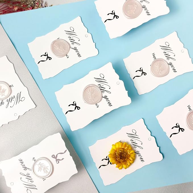50Pcs Champagne Self-Adhesive Wax Seal Stickers - Wax Seal Perfect for Wedding Invitation or Envelope Good Adhesion and Easy to Use, Wedding Invitation Accessories
