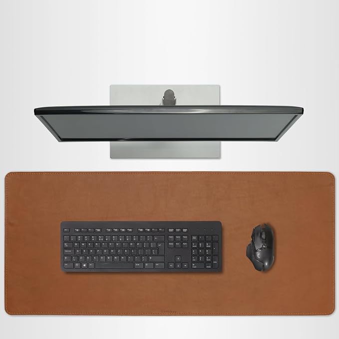 Full Grain Genuine Leather Desk Pad – Toffee Tan Brown (XL) - Premium Desk Mat with Non-Slip Backing, Thick 3mm, Office Desk Protector for Work & Gaming (Extra Large 35.4 x 15.7 inch)