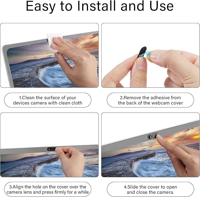 ZUCUCUC Webcam Cover, 11 Pack Laptop Camera Cover Slide, Phone Camera Cover, Ultra Thin Webcam Cover Slide Compatible with MacBook, Laptop, iMac, Desktop, PC, iPad, iPhone, Cell Phone