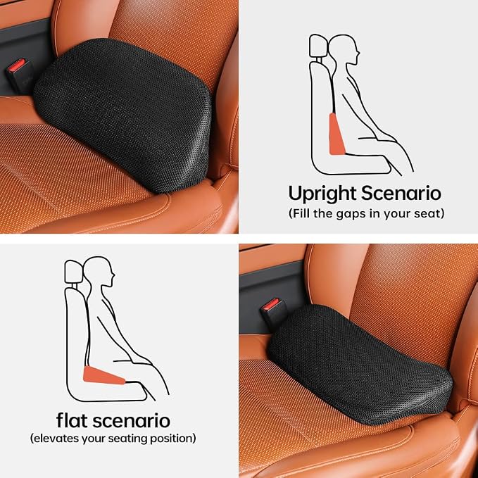 Aerovia Oegive 1P Car Lumbar Support with Ergonomic Structure, Suitable for Office Chairs, Gaming Chairs and Car Seats, Memory Foam Material with Breathable Mesh Fabric, Long-Lasting Lumbar Support