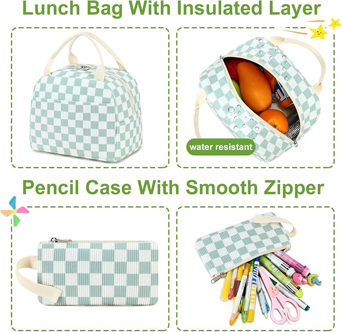 BTOOP School Backpacks for Teen Girls Bookbags Lightweight Kids Backpack School Bags Set with Lunch Box Pencil Case