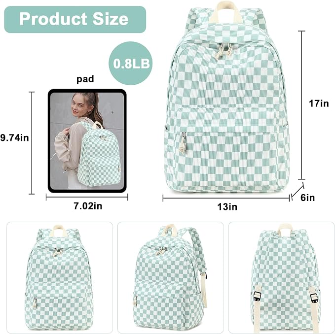 Bluboon School Backpack Set Girls Womens Laptop Bookbag Casual Daypack Fits 15 inch Laptop with Lunch Tote Bag and Pencil Bag
