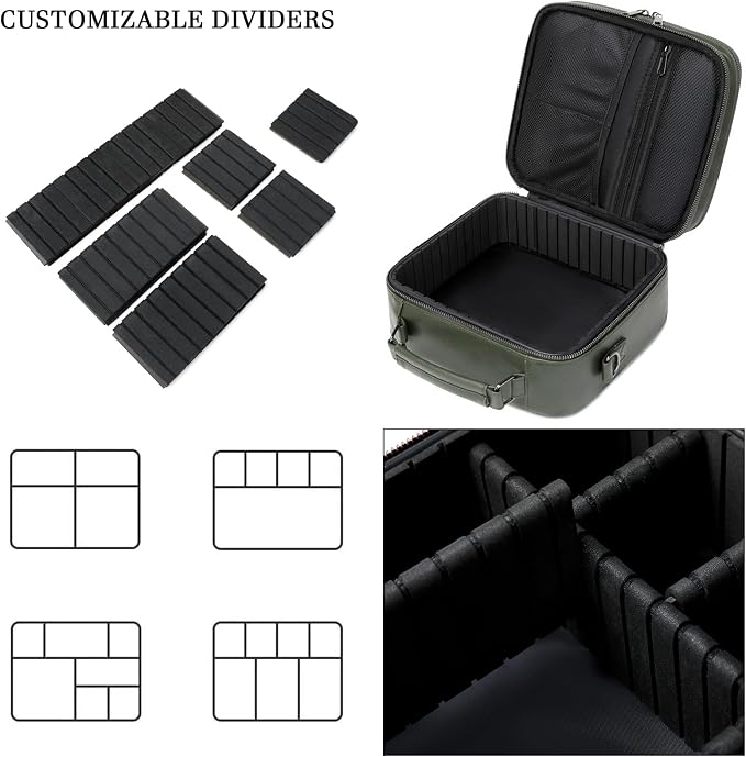 KYALOU Electronics Travel Organizer, Large Electronic Accessories Cable Case with Adjustable Dividers, Waterproof Tech Storage Bag Gifts with Double Layers for Cord, Charger, Power Bank - Olive Green