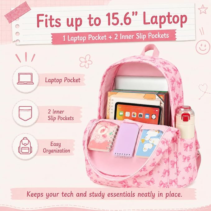 BTOOP School Backpacks for Teen Girls Bookbags Lightweight Kids Backpack School Bags Set with Lunch Box Pencil Case