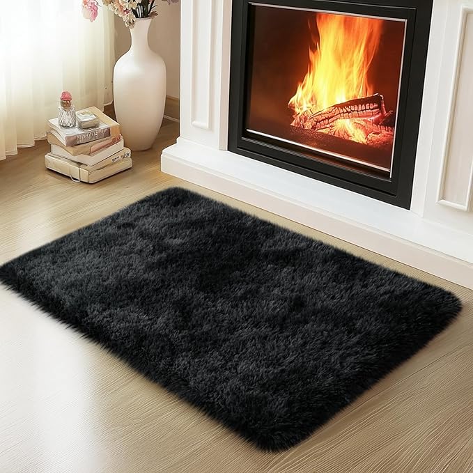 Mugorn Small Soft Shag Rugs for Bedroom, 2x3 Fluffy Area Rugs for Living Room