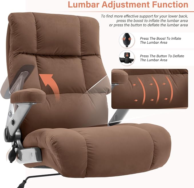 Big and Tall Office Chair 700lbs, Fabric Heavy Duty Executive Desk Chair | 3D Flip Arms, Extra Wide, Upgraded Wheels, Adjustable Lumbar Support, Metal Base, Large Ultra-Soft Ergonomic Computer Chairs