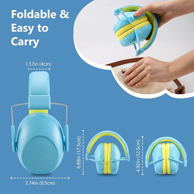 ProCase Kids Noise Cancelling Headphones, Kids Ear Protection Monster Jam Truck, Fireworks Hearing Protection Noise Reduction, Noise Canceling Earmuffs for Sensory Autism Toddler Children -Blue