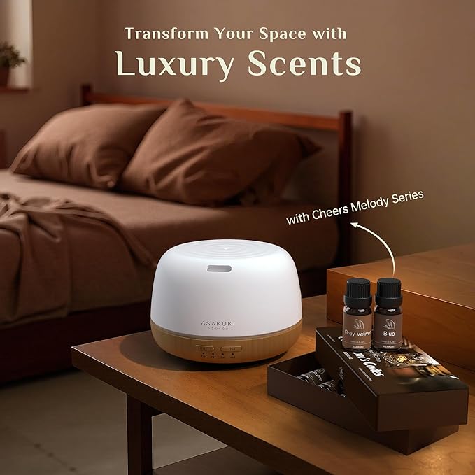 ASAKUKI Men Essential Oils Set for Diffuser, Father's Day Gift for Men– 6×10ml Perfume-Inspired Unisex Fragrance Oils for Diffusers – Elegant, Clean, and Confident Scents