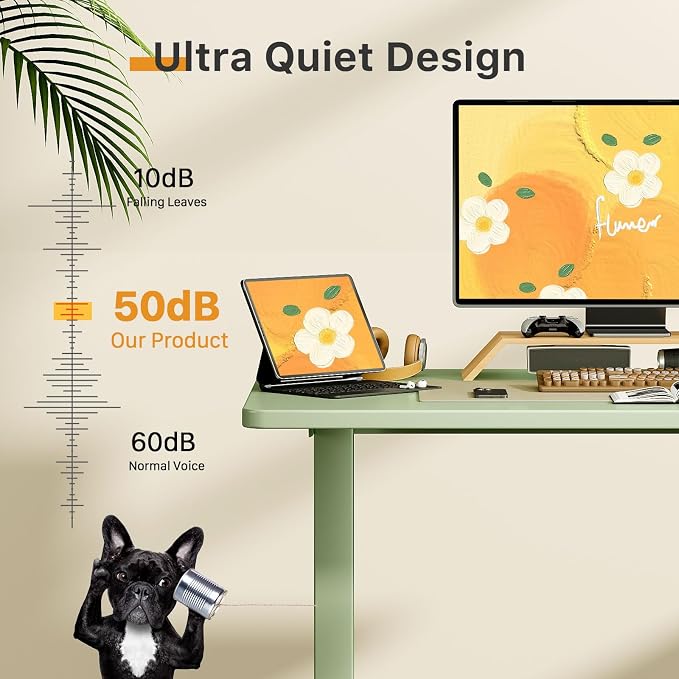 JOY worker Small Electric Standing Desk, 35" Whole Piece Height Adjustable | 35" x 20" Green Narrow Sit Stand Desk with Memory Controller, 36 Inch Mini Computer Workstation for Home Office Walking Pad