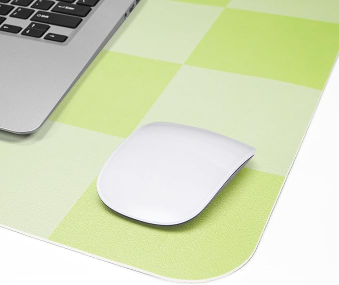 AFIING Green Checkered Desk Mat 31.5" x 12", Waterproof Desk Pad | Non-Slip Rubber Base, Easy Clean Surface, Checkered Design, Office & Home