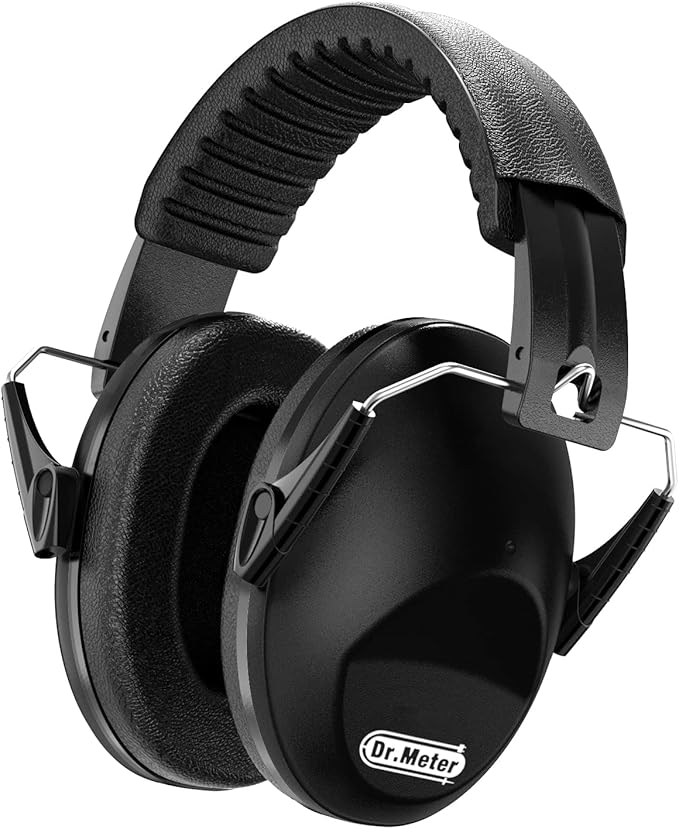 Noise Cancelling Ear Muffs: EM100 SNR27.4 Ear Muffs for Noise Reduction - Kids Noise Cancelling Headphones with Adjustable Headband for Monster Truck Autism Sensory Mowing Firework-Black