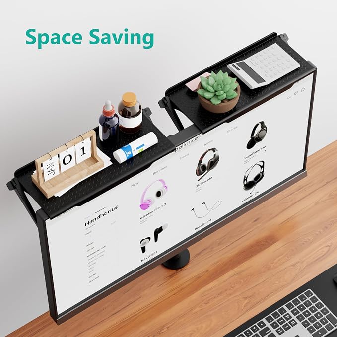 WALI Soundbar Mount, 2 Pieces No Drilling TV Top Shelf for Sound Bar, Universal Floating TV Monitor Shelf for Router, Sound Bar Mount Fits Samsung, Sony, LG, Bose, Up to 13.2Lbs, 11.8"x4.7"(TSP002-2B)