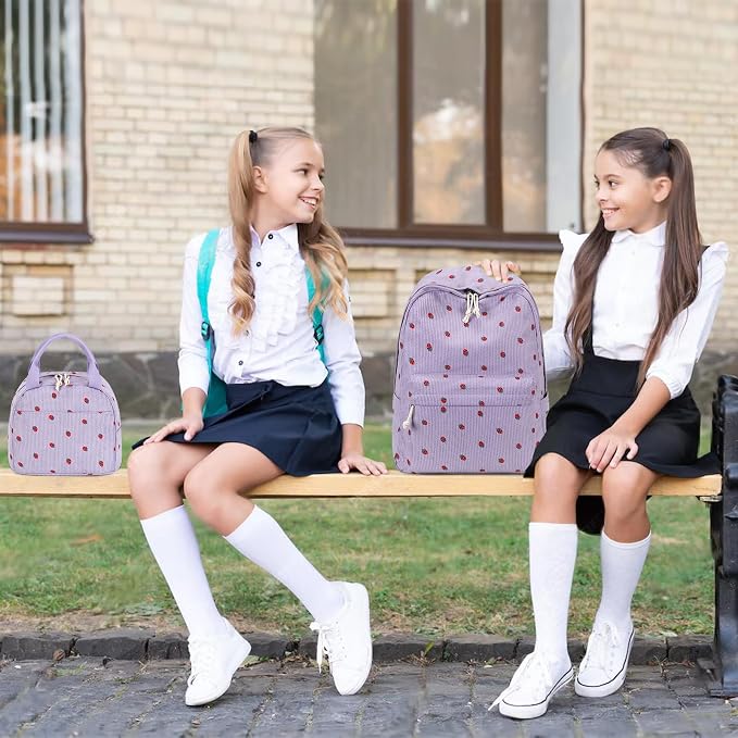 Bluboon School Backpack Set Girls Womens Laptop Bookbag Casual Daypack Fits 15 inch Laptop with Lunch Tote Bag and Pencil Bag