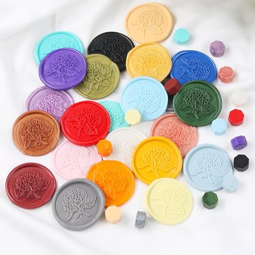1200 Pcs Assorted Color Sealing Wax Beads Bulk - 48 Colors Wax Seal Pellets Kit for Stamp Seals, Wedding Invitations, Envelope Sealing, DIY Crafts - Multicolor Pellets for Gift Ideas (C, 48)