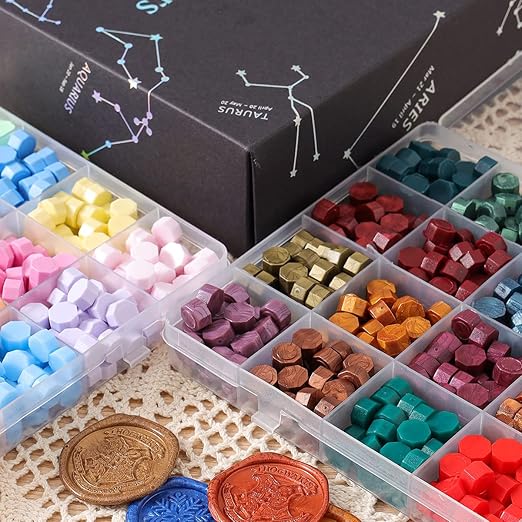 1248 Pcs Wax Seal Beads - 48 Colors, Wax Stamp Seal for Stamps