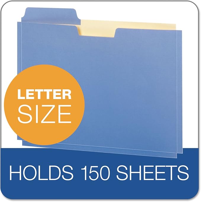 Pendaflex Globe-Weis/Pendaflex File Folder Pockets, 150 Sheet Capacity, Letter Size, Double Top, 1/3 Cut Tabs, Assorted Colors, 10 Pack (FP153L10 ASST)