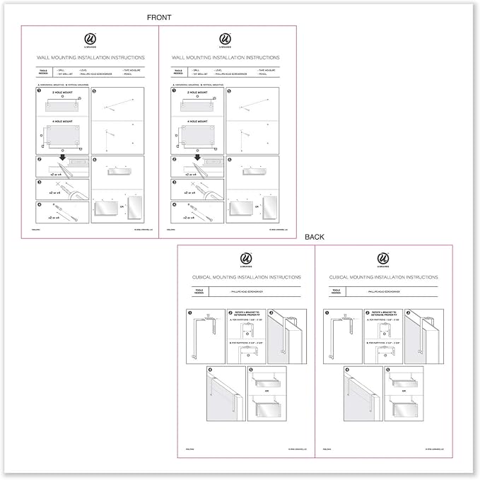 U Brands Cubicle Glass Dry Erase Board, 12 x 12, White Surface