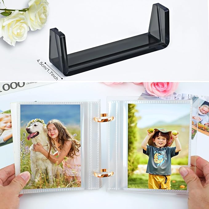 ZEEYUAN 5x7 Desktop Photo Album Acrylic 5x7 Desk Flip Photo Album on Stand, Photo Gifts for Grandma Mothers Day Gift for Mom from Daughter Son Fathers Gifts for Dad