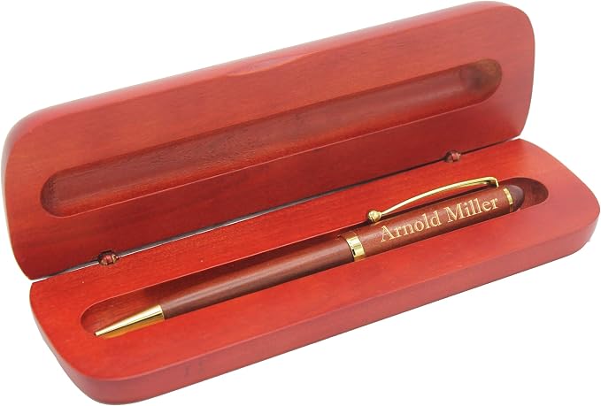 My Personal Memories, Custom Engraved Ballpoint Pen with Personalized Case - Wood Pen Set for Lawyers, Doctors, Teachers, Graduates, Students (Rosewood)