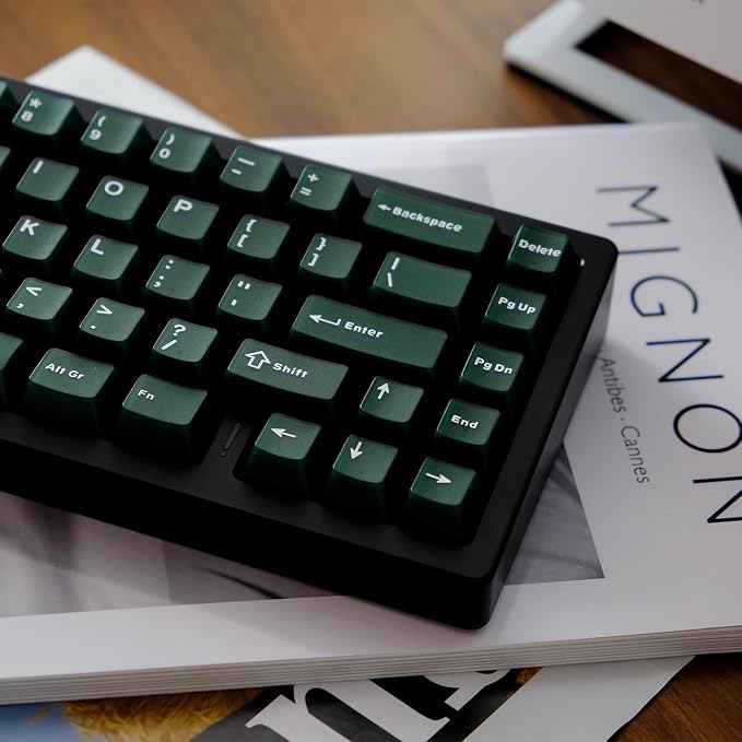 Sumgsn 114 Keys Custom Translucent Double Shot Keycaps Cherry Profile Emeral Green Keycaps Set Fit for Cherry Mx Switches Mechanical Keyboard