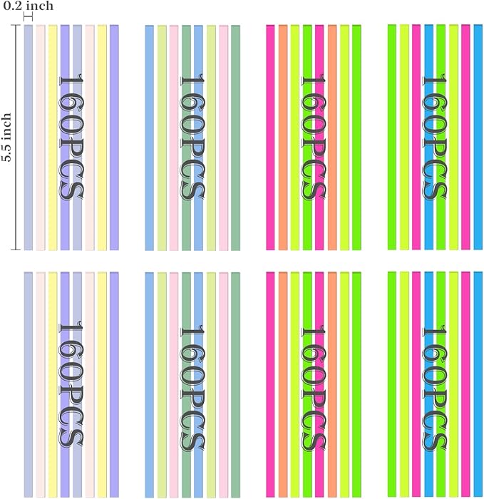 Temiary 1280Pcs Transparent Highlighter Tape Reusable, Clear Sticky Tabs for Annotating Book Markers, Aesthetic Long Highlighting Strips for Office School Supplies