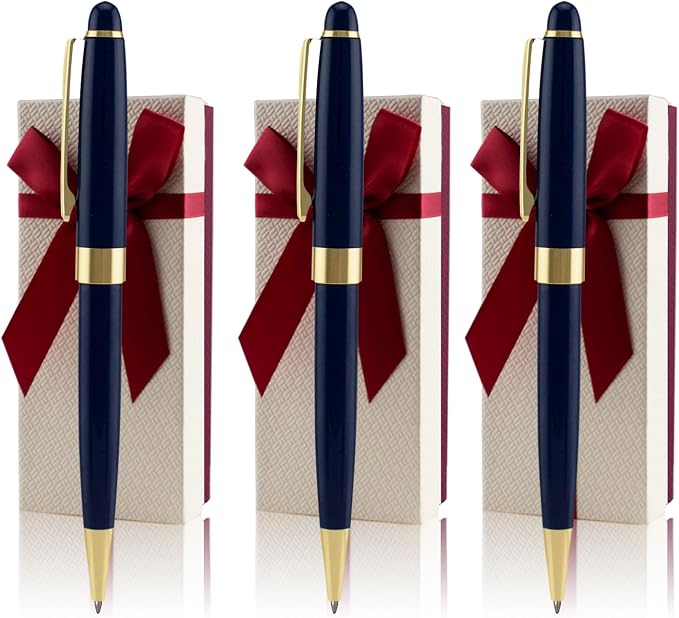 Yastar Custom Ballpoint Pens - Buesiness Gift Office Writing Set- Engraved with Your different Messages Names Company Team Name, Phone Number Gift for Business Men/Women/Friends 3 pens/set