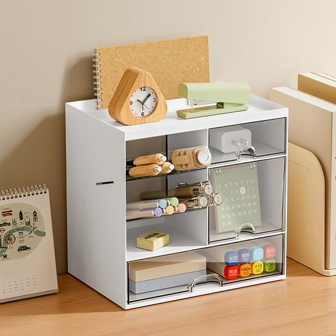 Desk Organizers with Drawers Pen Holders Multifunctional Desktop Organizers Makeup Organizers Office School Supplies