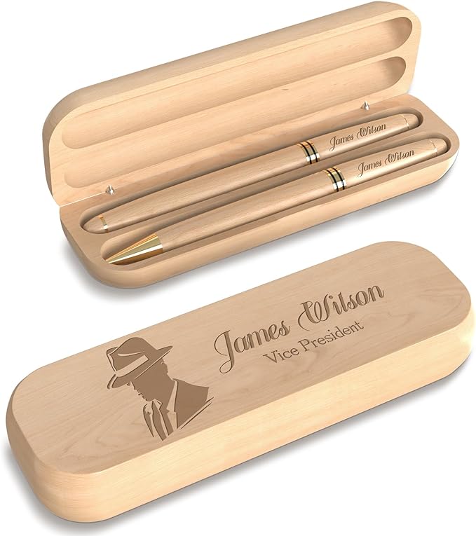 elesories Personalized Pens with Name, Engraved Pen Set with Custom Text & Design, Personalized Pen and Gift Box for Graduation, Anniversary Birthday Gift for Him or Her(style-1)