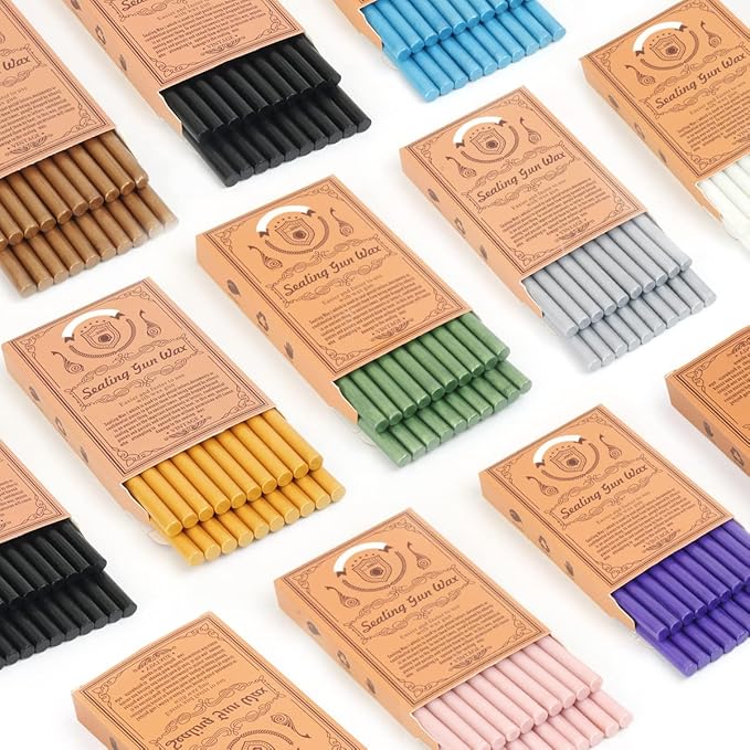 Wax Seal Kits, Wasole 20Pcs Pine Green Sealing Wax Sticks with 1 Pieces Glue Gun Set for Wax Seal Stamp, Great for Wedding Invitations, Birthday Cards, Envelopes, Gift Wrapping (Pine Green)