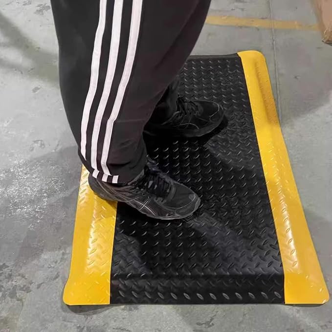 Anti Fatigue Mats Industrial 2' x 6' 15/16" Thick Ergonomic Standing Mat Commercial Kitchen Mat Heavy Duty Diamond Plate Shop Floor Mats Helps Relieve Back and Leg Soreness