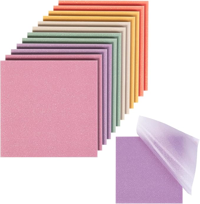 Mr. Pen- Transparent Glitter Sticky Notes, 3”x3”, 12 Pads, 600 Sheets | Colorful, Plastic Glitter Sticky Notes Bulk, Self-Stick Note Pads for Women, Office, School, Home, Study & Organization